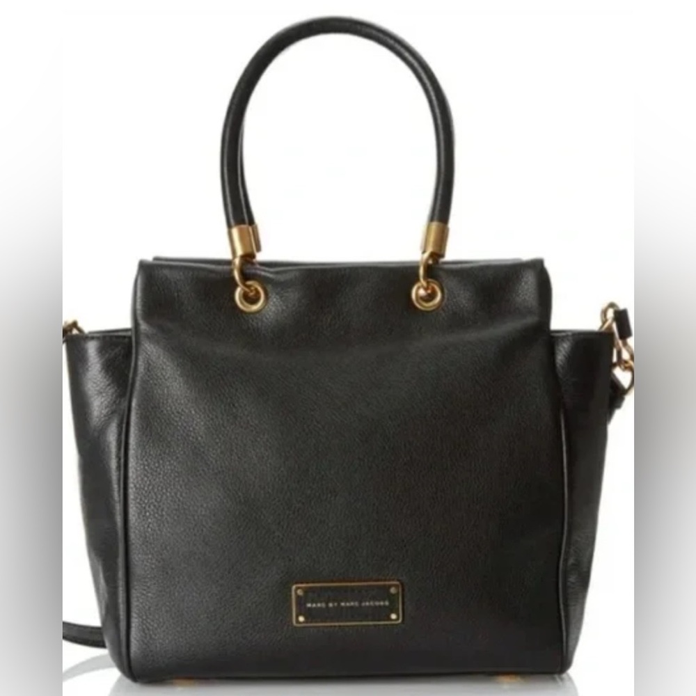 Marc by Marc Jacobs ‘Too Hot To Handle’ Leather Black Tote Bag w/ Gold Accents